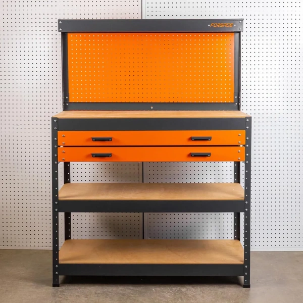 Верстак металлический 1000х400х1400мм с двумя выдвижными полками ,пр-во Беларусь