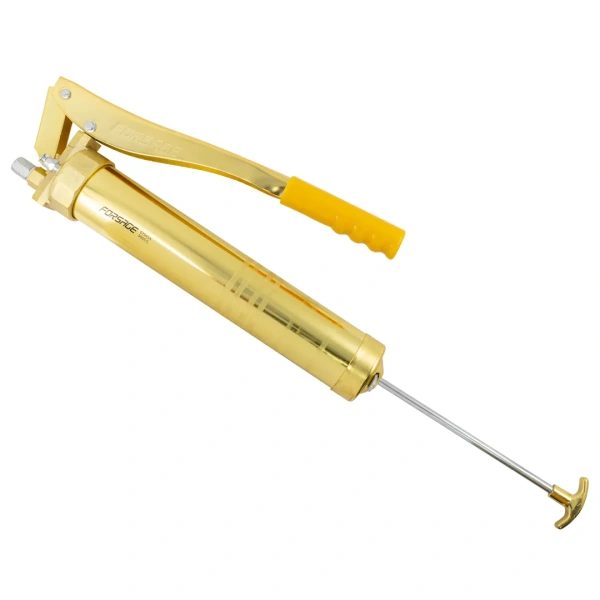 Шприц для нагнетания густой смазки ручной 900мл в комплекте с жестким(L-140мм) и гибким(L-300мм) наконечниками (2 штока,''под закладку'')