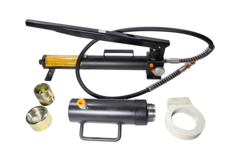 Набор гидравлического оборудования для кузовных работ, 20т,(насос, цилиндр + комплект удлинителей и надставок), в двух металлических кейсах