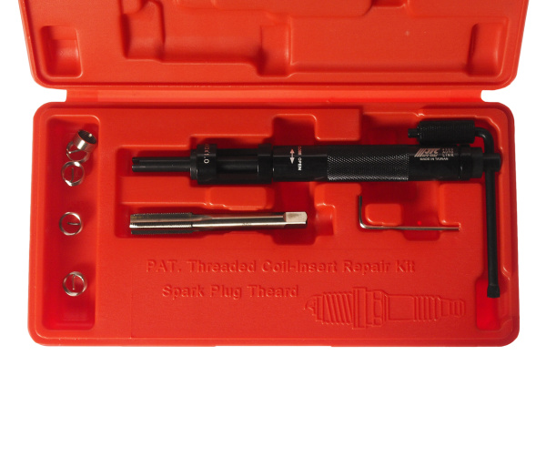 Набор инструментов для восстановления резьбы свечей зажигания JTC 4309 (пружинная вставка М10х1,0, 5 шт.)