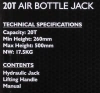 Домкрат пневмогидравлический 20т(высота подхвата - 260мм, высота подъема - 500мм)