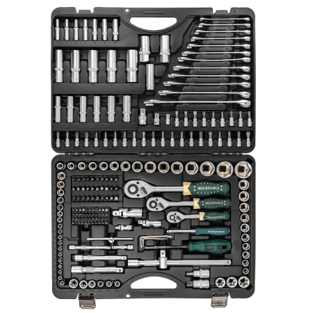 Набор инструментов 216пр.+3 1/4''3/8''1/2''(6гр, 12гр)