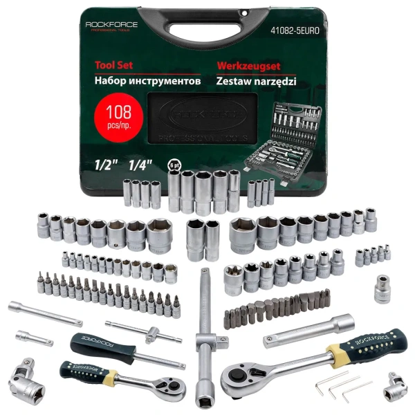 Набор инструментов 108пр.1/4''&1/2''(6гр.)(4-32мм)