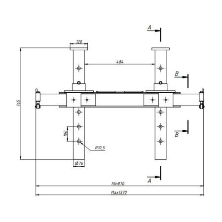 Опорная система для вывешивания передних осей грузового автомобиля 180 мм Гамматест GTM5012