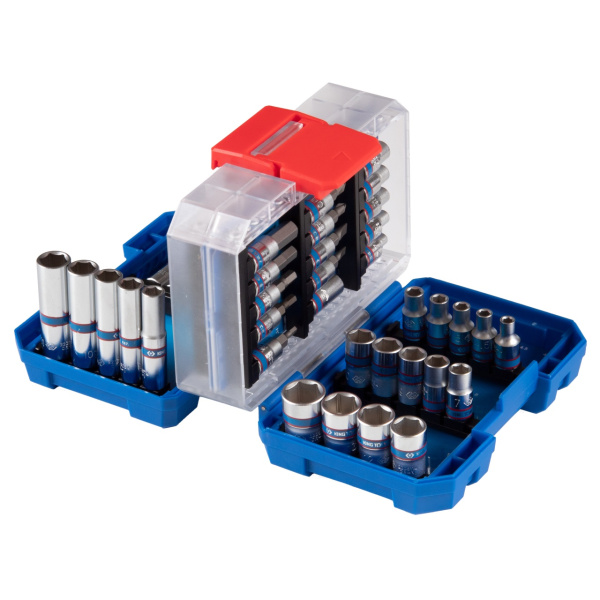 Набор торцевых головок и насадок 1/4" 4-14 мм 49 предметов KING TONY 2549MR-EB