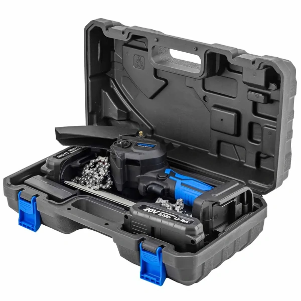 Пила цепная аккумуляторная (2 цепи, 2 аккумулятора Li-ion 20V, 2.0Ah)