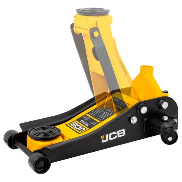 Домкрат подкатной гидравлический с прорезиненной накладкой на рукоятке 2.5т(h min 87мм,h max 455)