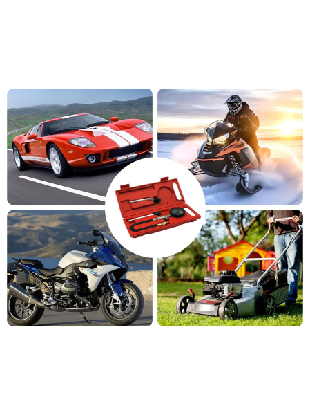 Компрессометр бензиновый с двумя жесткими удлинителями Car-Tool CT-N0109