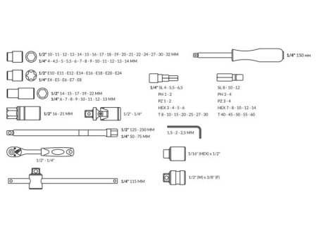 Набор головок и бит 108пр. ТРЕК