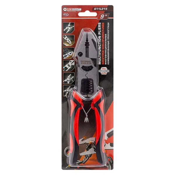 Плоскогубцы комбинированные многофункциональные 9'', в блистере