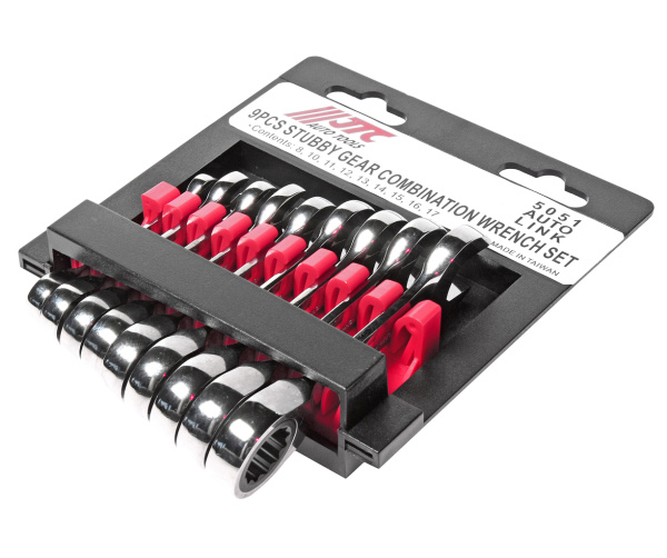 Набор ключей комбинированных трещоточных укороченных JTC 5051 (8-17 мм, 9 предметов)