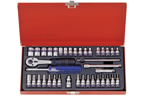 Набор торцевых головок с принадлежностями 1/4", шестигранные, 4-13 мм, 39 предметов KING TONY 2539MR