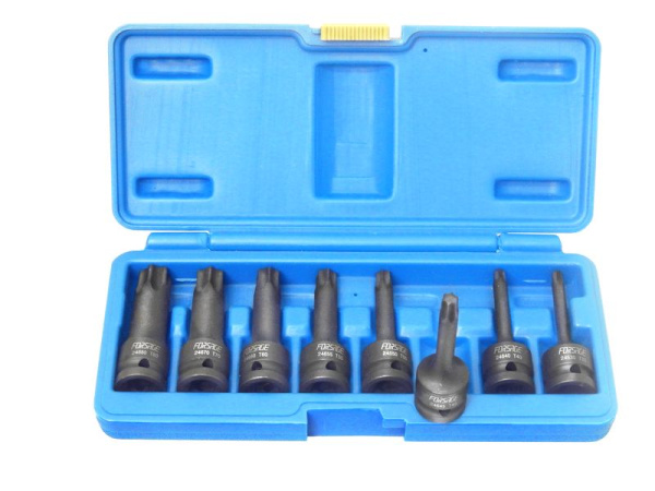 Набор головок-бит TORX ударных 8пр. 1/2''(T30, Т40, Т45, Т50, Т55, Т60, Т70, 80), в кейсе