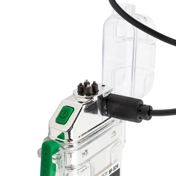 Фонарь светодиодный аккумуляторный с функцией импульсной зажигалки (3 режима работы, СОВ LED 300мАч, 50-150Лм, время раб. 90-120мин, время зар. 60мин)