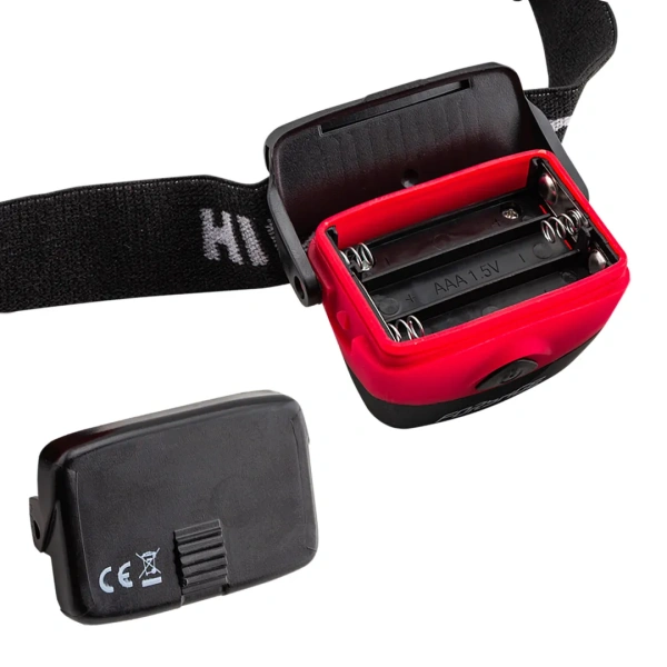 Фонарь светодиодный налобный в комплекте с батарейками (3 световых режима, CUB, 3xAAA), в блистере