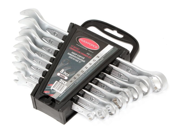 Набор ключей комбинированных 8пр. (8, 10, 12-15, 17, 19мм) на пластиковом держателе