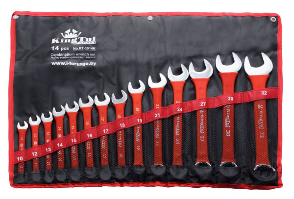 Набор ключей комбинированных 14пр. (10,12-19,21,24, 27,30,32мм) на полотне