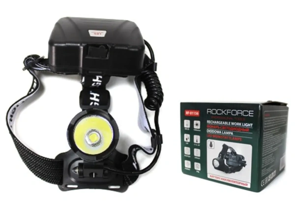 Фонарь светодиодный аккумуляторный налобный (10W LED,1500Lm,,2000mAh,зарядка12V,время раб.4ч,время заряд.6ч,защита гнезда зарядки)