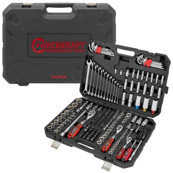 Набор инструментов 222 пр.1/4''3/8''1/2''(6-гр.)(4-32мм)