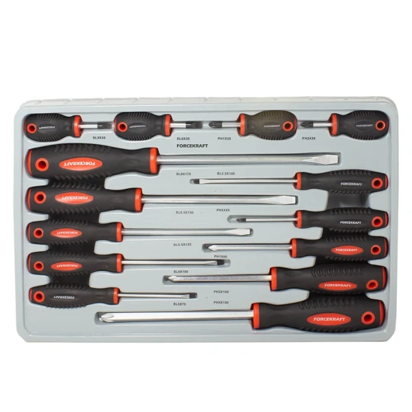 Набор отверток магнитных ''Profi''S2, 14пр.(PH:0x60, 1x30, 1x80, 2x30, 2х100,3х150мм, SL:3x75, 3.5x100, 4x100, 5x30, 6x30, 5.5х125, 6.5х150, 8х175мм)в