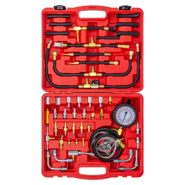 Тестер давления топлива в наборе с адаптерами 46пр. (0-10 bar) в кейсе.