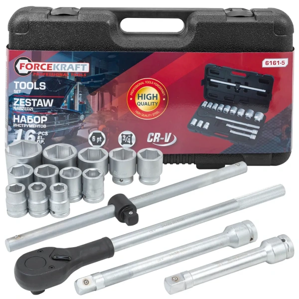 Набор инструментов 14пр.3/4''12гр.(22,24,27,30,32,36,38,41,46,50), в кейсе