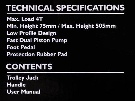 Домкрат подкатной гидравлический 4т