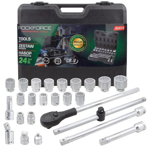 Набор инструментов 24пр. 3/4''(12-гран.)(17,19,21,22,24,27,30,32,33,34,35,36,36,41,46,50)