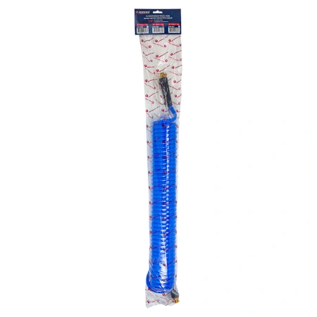 Шланг витой полиуретановый 8мм х 12мм х 10м с резьбовыми наконечниками 1/4''(max давление 15бар, раб. t от -20 до +60°С)