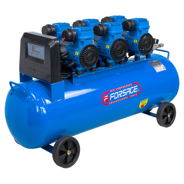 Компрессор поршневой с прямым приводом,6 цилиндров,безмасляный (ресивер 100л, 3.3 кВт, 8 бар, 630л/м, 230В)