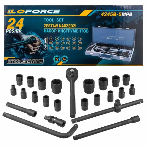 Набор инструментов 24пр. 1/2''(6гр.)(8-32мм)