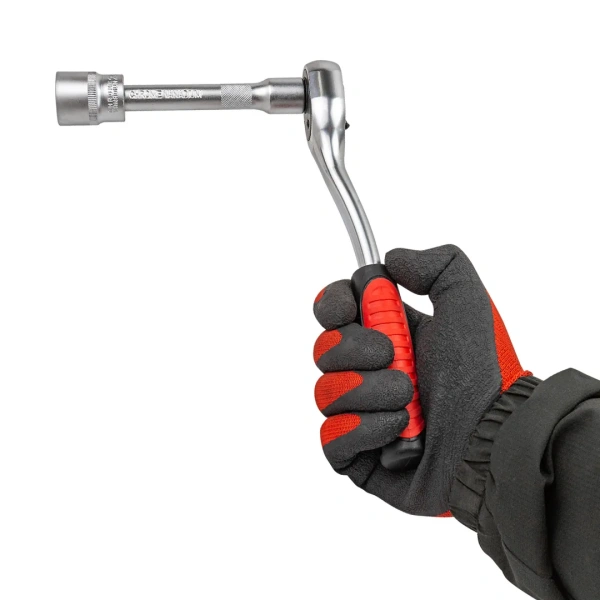 Набор инструментов, головки (10-15, 17, 19, 22, 24мм) с трещоткой и удлинителем, набор 12пр., 1/2''