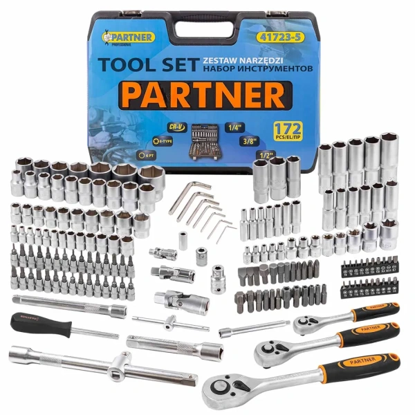 Набор инструментов 172пр. 1/4''&1/2''& 3/8'' (6-гран.)(4-32мм)
