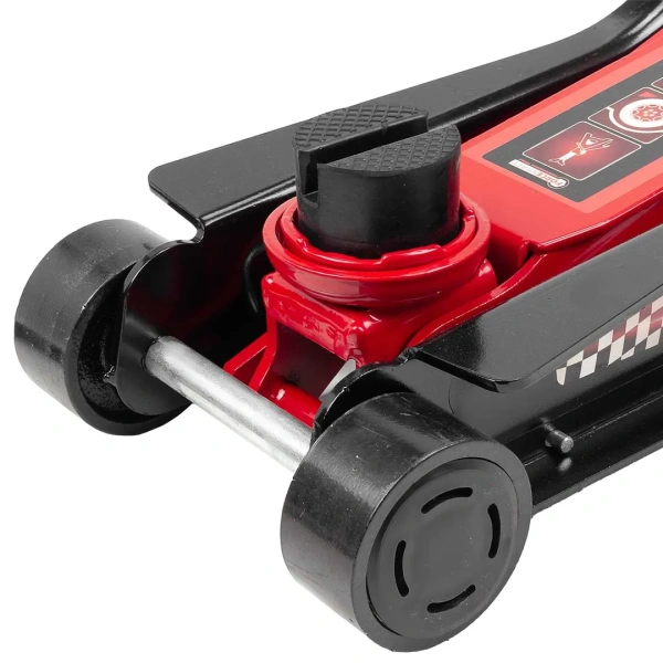 Домкрат подкатной гидравлический низкопрофильный 3т (поворотная ручка 360°,h min 85мм, h max 385мм)