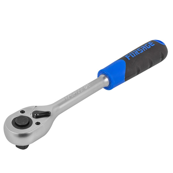 Трещотка реверсивная 1/2''L-260мм с резиновой ручкой (72зуб)