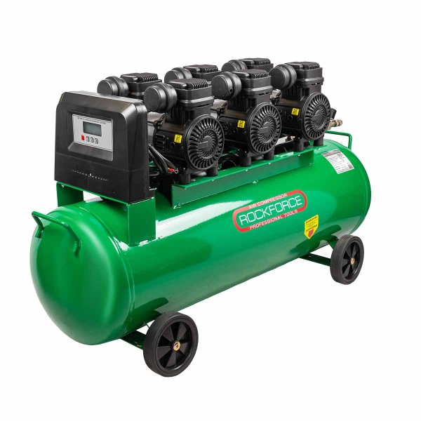 Компрессор поршневой с прямым приводом,6 цилиндров,безмасляный (ресивер 100л, 3.3 кВт, 8 бар, 630л/м, 230В)