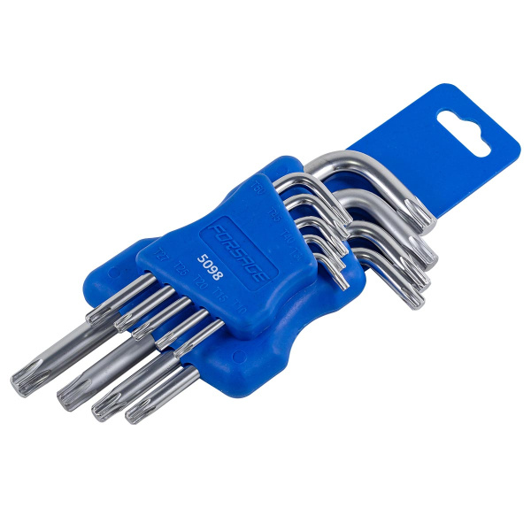 Набор ключей Г-образных TORX 9пр.(Т10, Т15, Т20, Т25, Т27, Т30, Т40, Т45, Т50)в пластиковом держателе