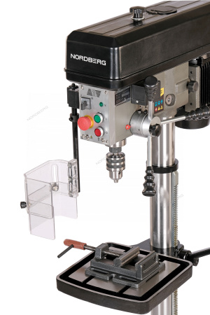 Станок сверлильный профессиональный NORDBERG ND25116P (750 Вт, 25 мм, 5 скоростей, нарезание резьбы, тиски)