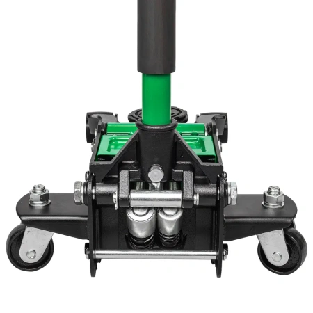 Домкрат подкатной гидравлический низкопрофильный двухпоршневой с резиновой накладкой 3т (h min 75мм, h max 505мм)