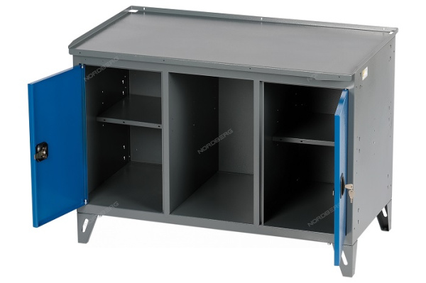 Верстак слесарный NORDBERG NW302, 3-х тумбовый, 2 створки