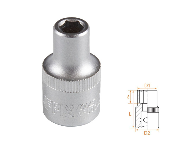 Головка торцевая стандартная шестигранная 1/2" 8 мм AFFIX AF00040008