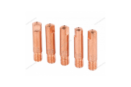 Наконечник сварочный для горелки MIG/MAG E-CU NORDBERG WMI-N08 (M6x25, 0,8 мм, 5 шт.)