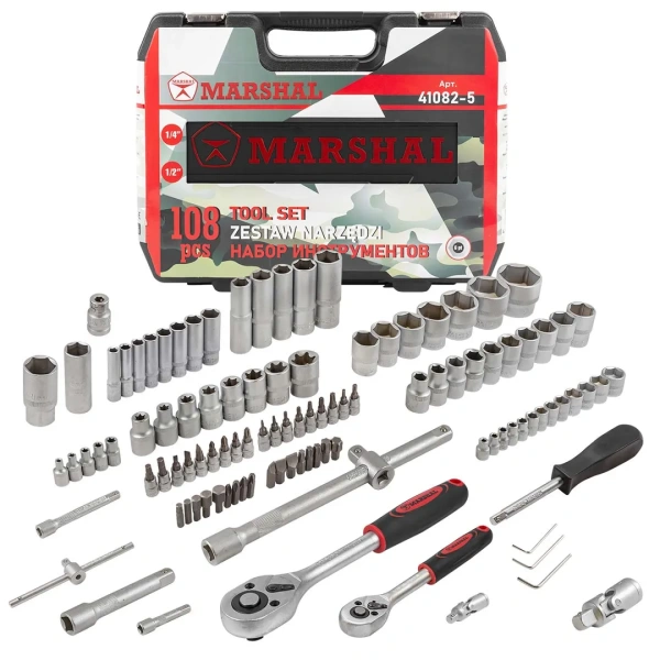 Набор инструментов 108пр. 1/2'', 1/4'' (6гр.)(4-32мм)