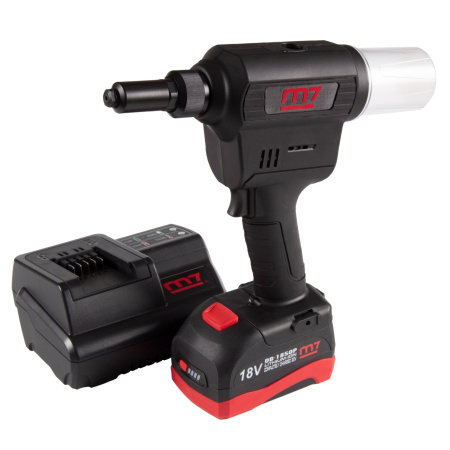 Заклепочник аккумуляторный MIGHTY SEVEN DR-102A1 (2,4-6,4 мм, 18 В, 3 предмета, кейс)