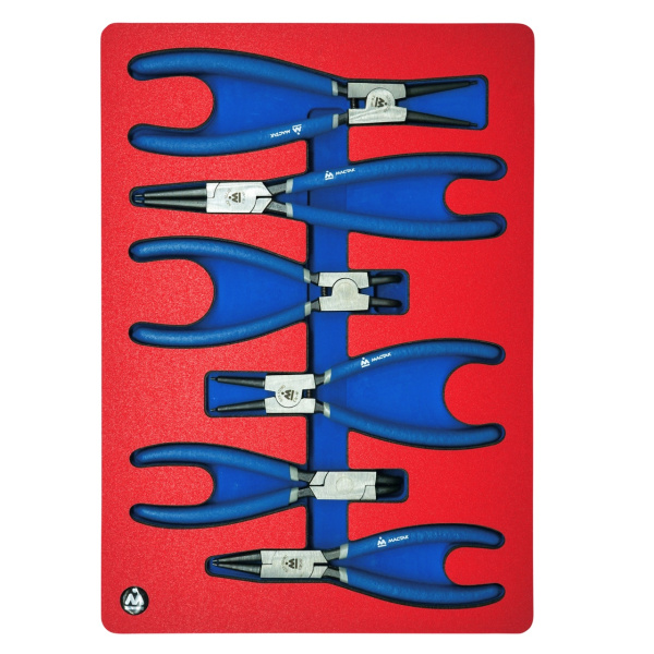 Набор съемников стопорных колец МАСТАК 5-3306 (ложемент, 6 предметов)