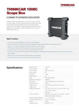 Осциллограф THINKCAR Thinkcar 1008 8-channel oscilloscope