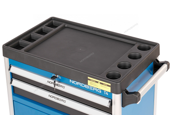 Тележка инструментальная NORDBERG T4 (2 выдвижных ящика, 2 полки с дверцами)