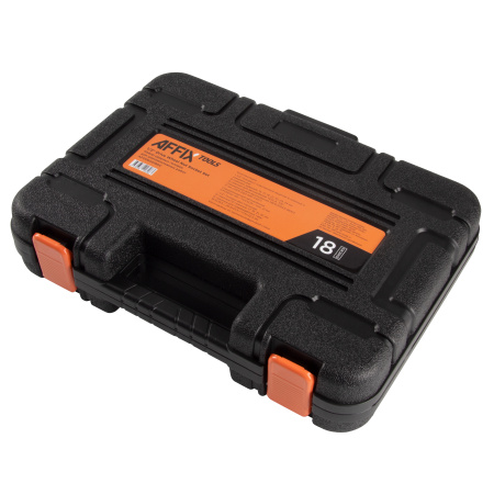 Набор ударных глубоких шестигранных головок AFFIX AF00640180C, 1/2", 15-24 мм, 18 предметов, кейс
