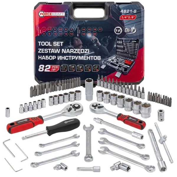 Набор инструментов 82пр. 1/4'', 3/8''(6гр.)