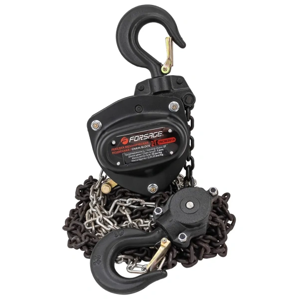 Лебедка механическая подвесная с лепестковым механизмом фиксации цепи натяжения, 2т (длина цепи - 3м)